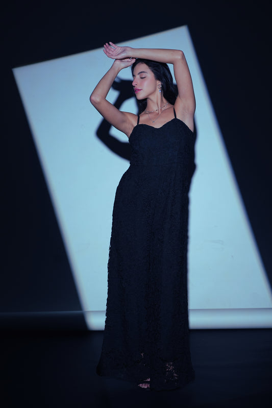 "Moonlit Moves – Wide-Leg Lace Jumpsuit Edition"