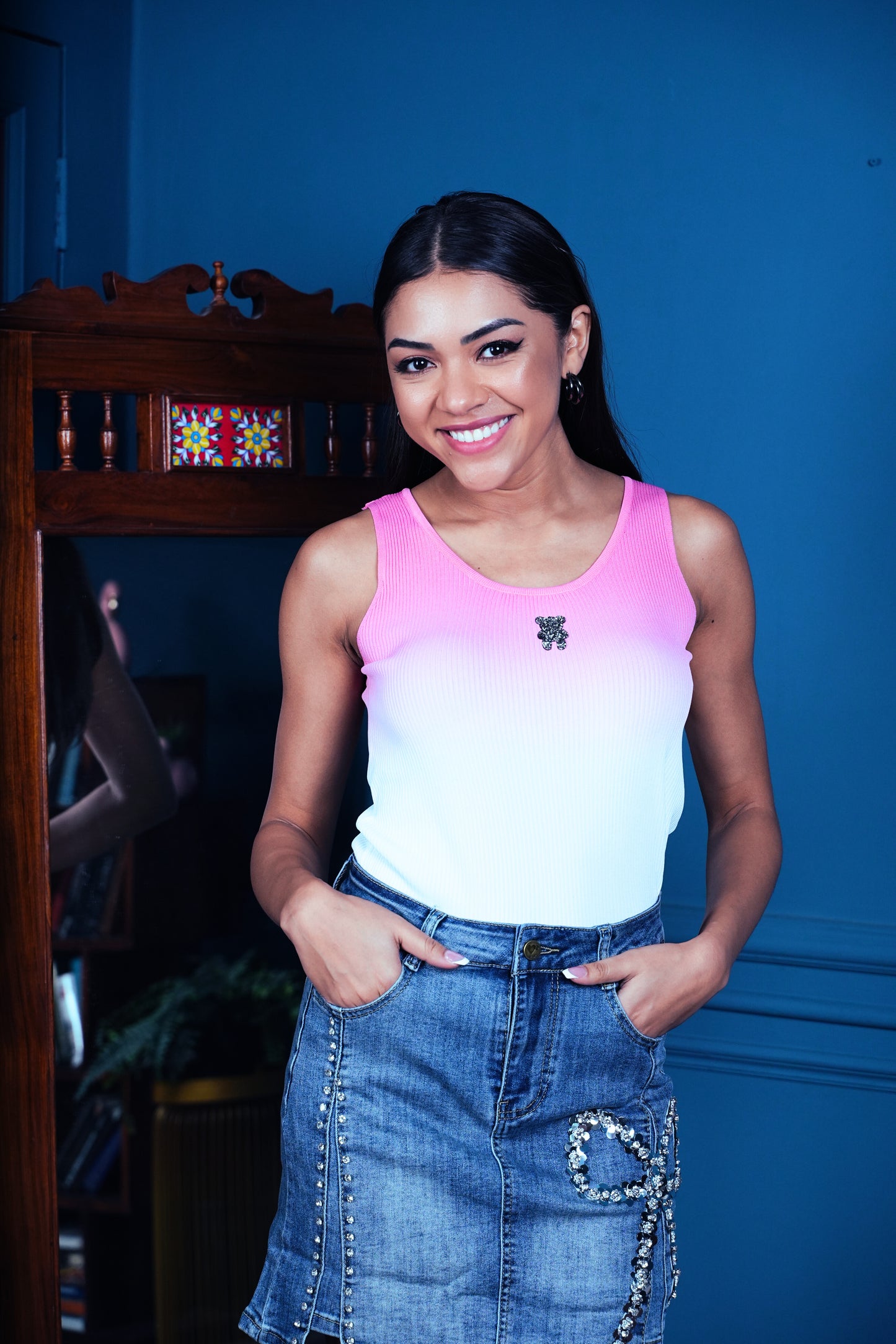 Blush Teddy Bling Tank Top