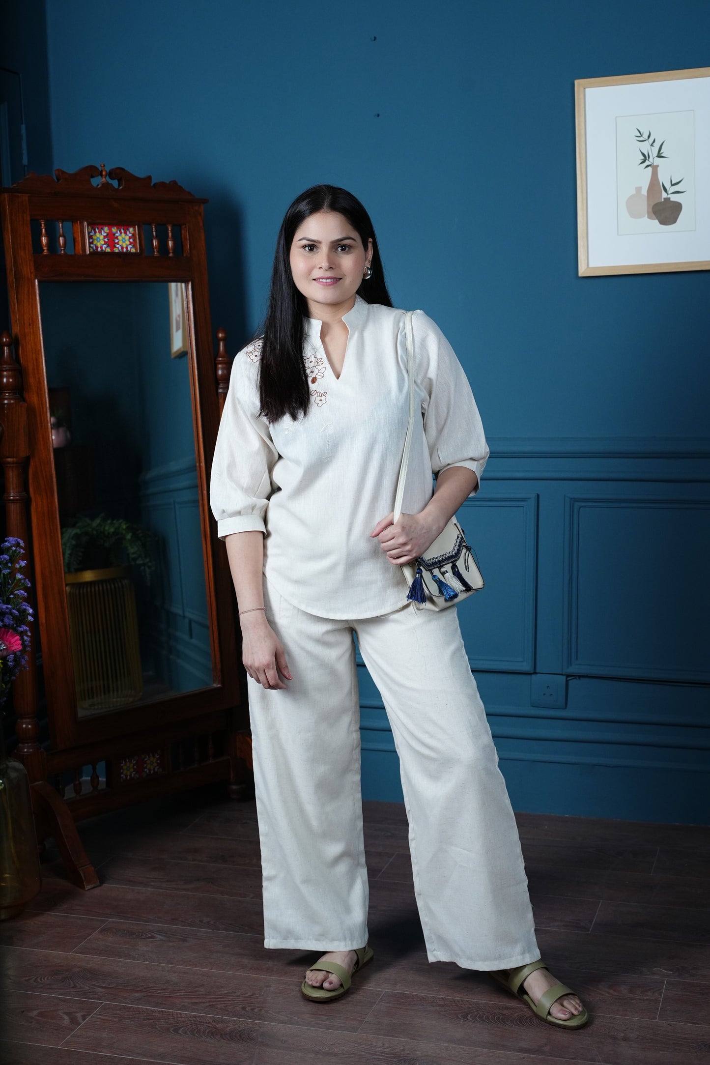 Ethereal Bloom Cream Co-ord Set