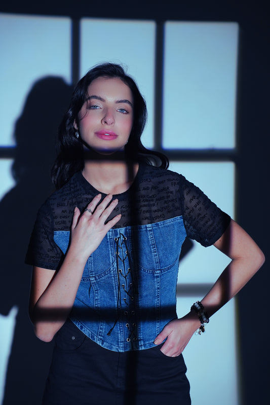 The Rebel Script Corset Top