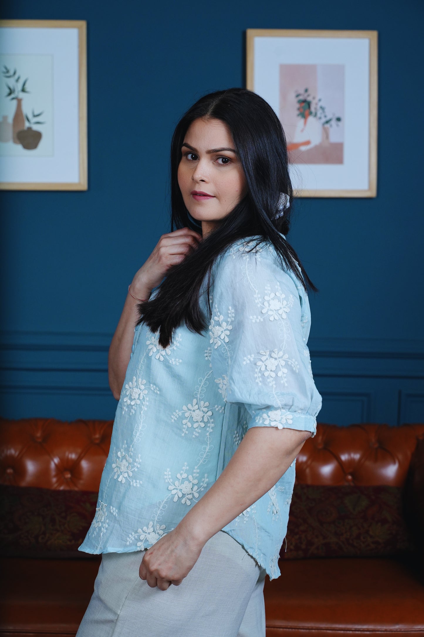 Serene Bloom Powder Blue Co-ord Set