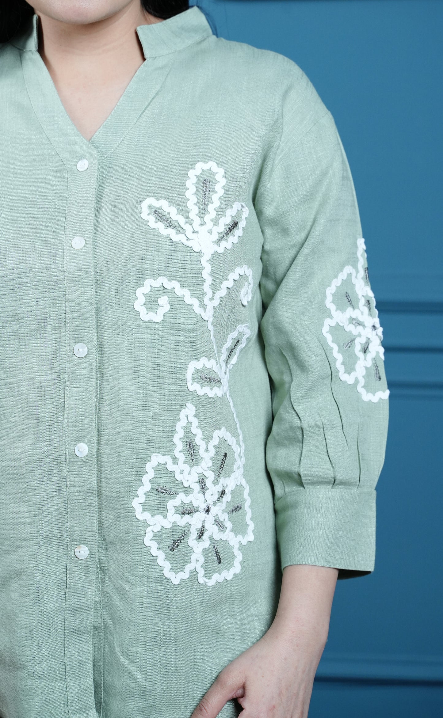 Mint Jade Grace Embroidered Co-ord Set