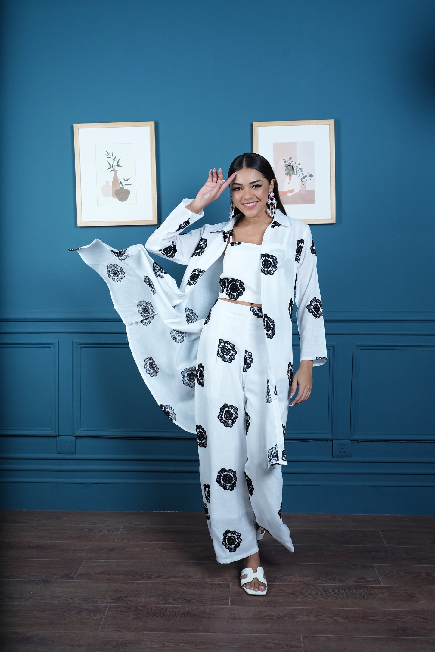 Flora Noir 3-Piece Co-ord Set