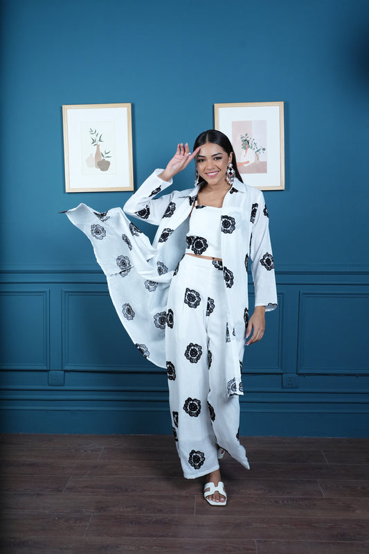 Flora Noir 3-Piece Co-ord Set