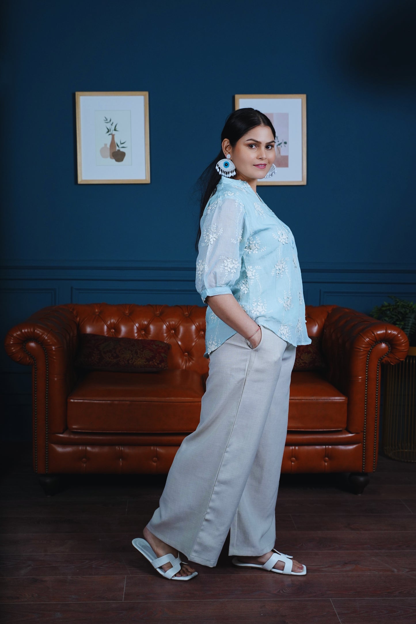 Serene Bloom Powder Blue Co-ord Set