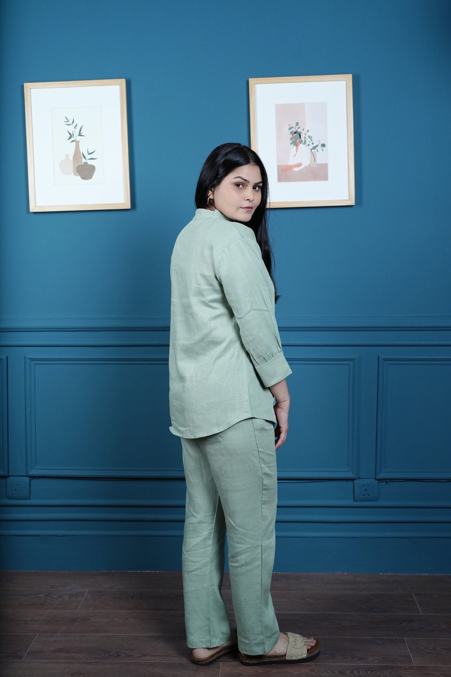 Mint Jade Grace Embroidered Co-ord Set