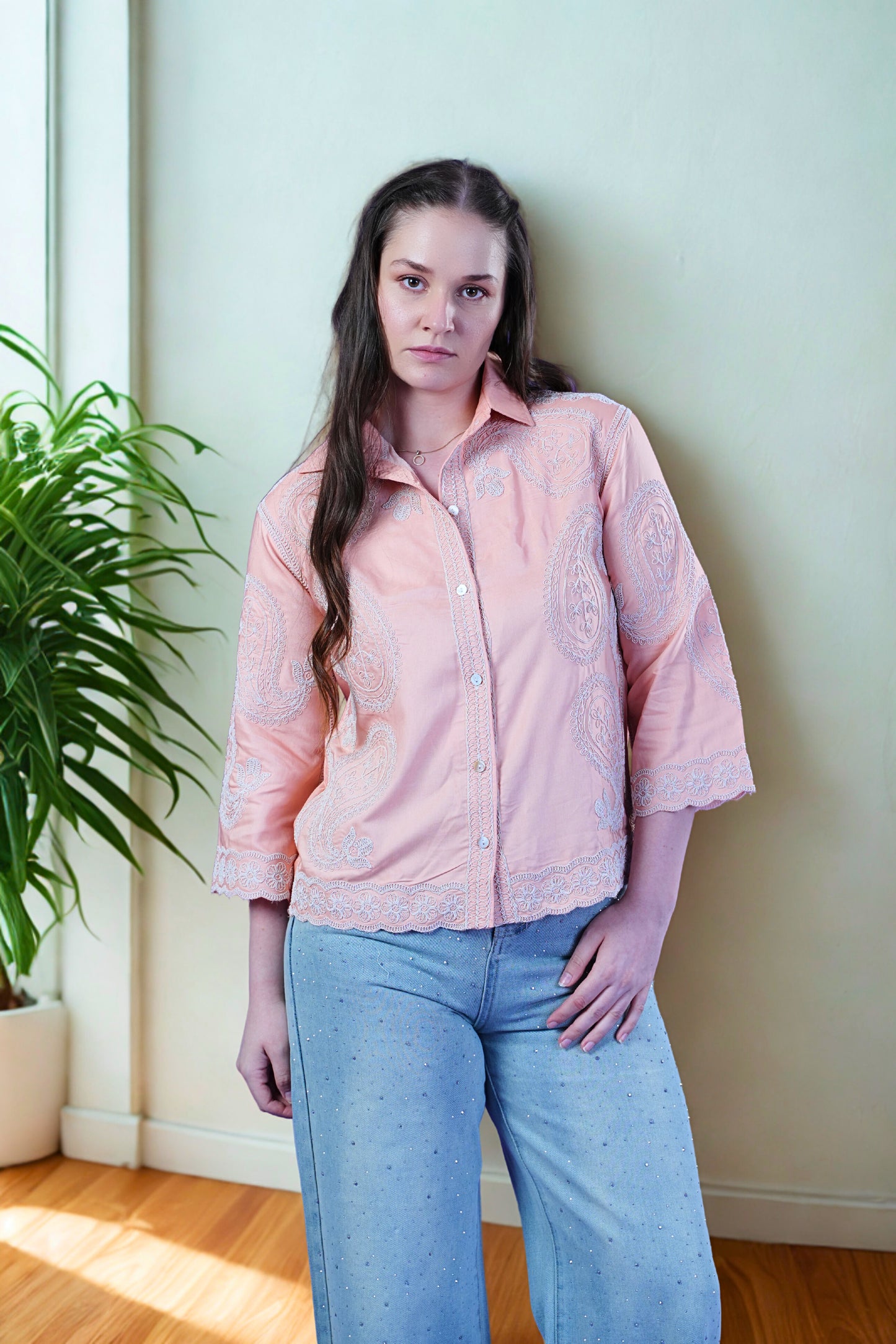 Peach Paisley Dori Dream Shirt