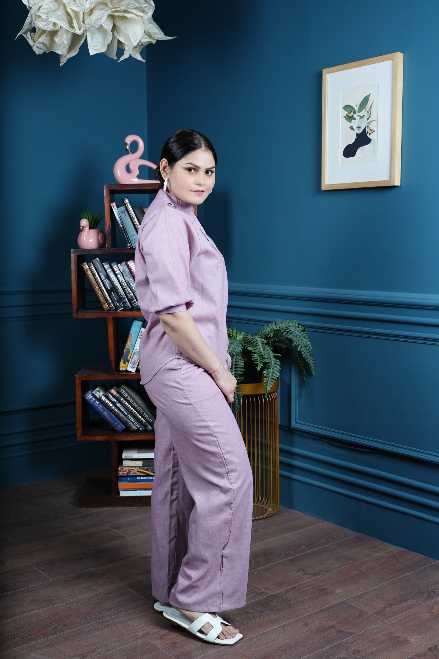 Moonlit Mauve Muse – Embroidered Co-ord Set