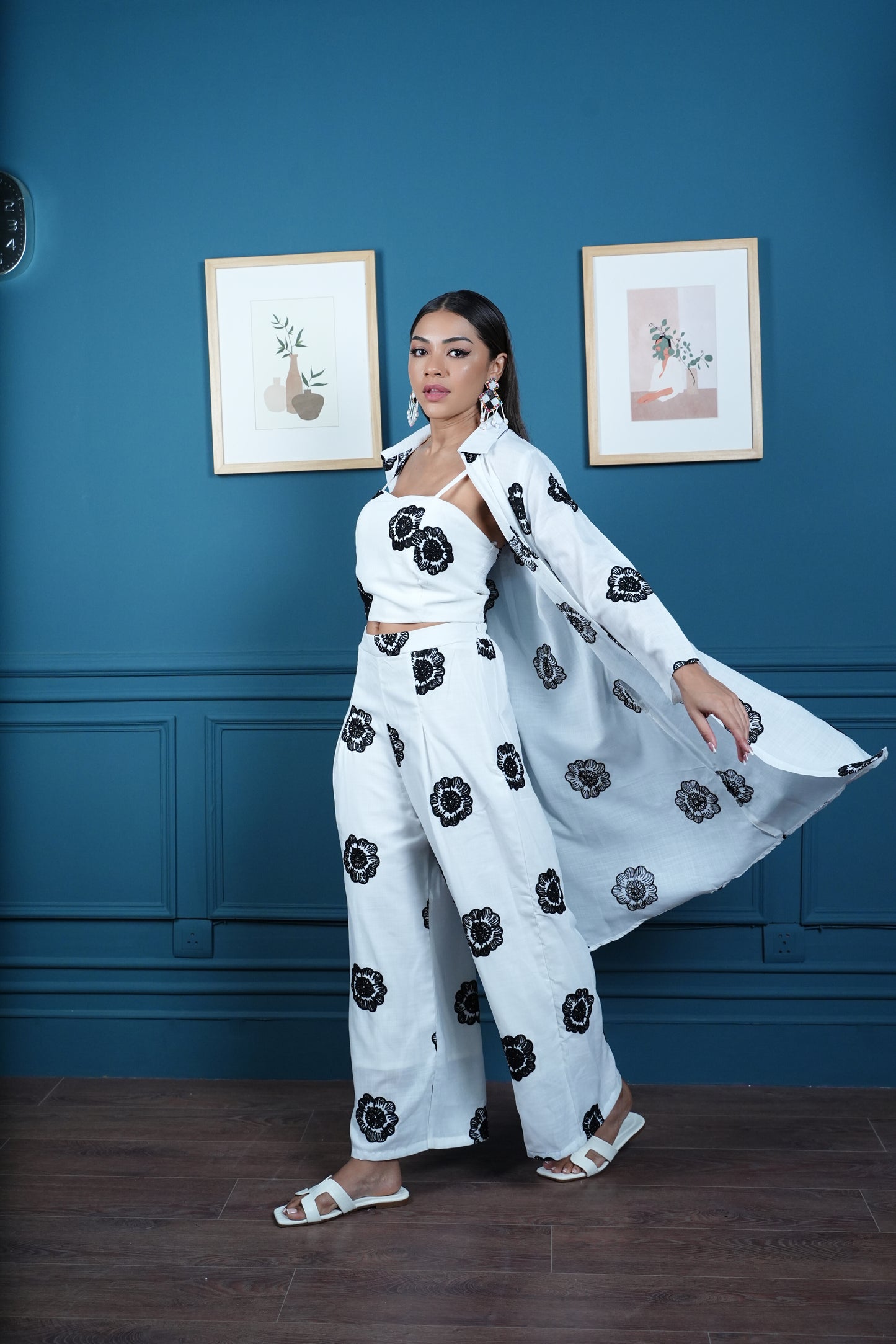 Flora Noir 3-Piece Co-ord Set