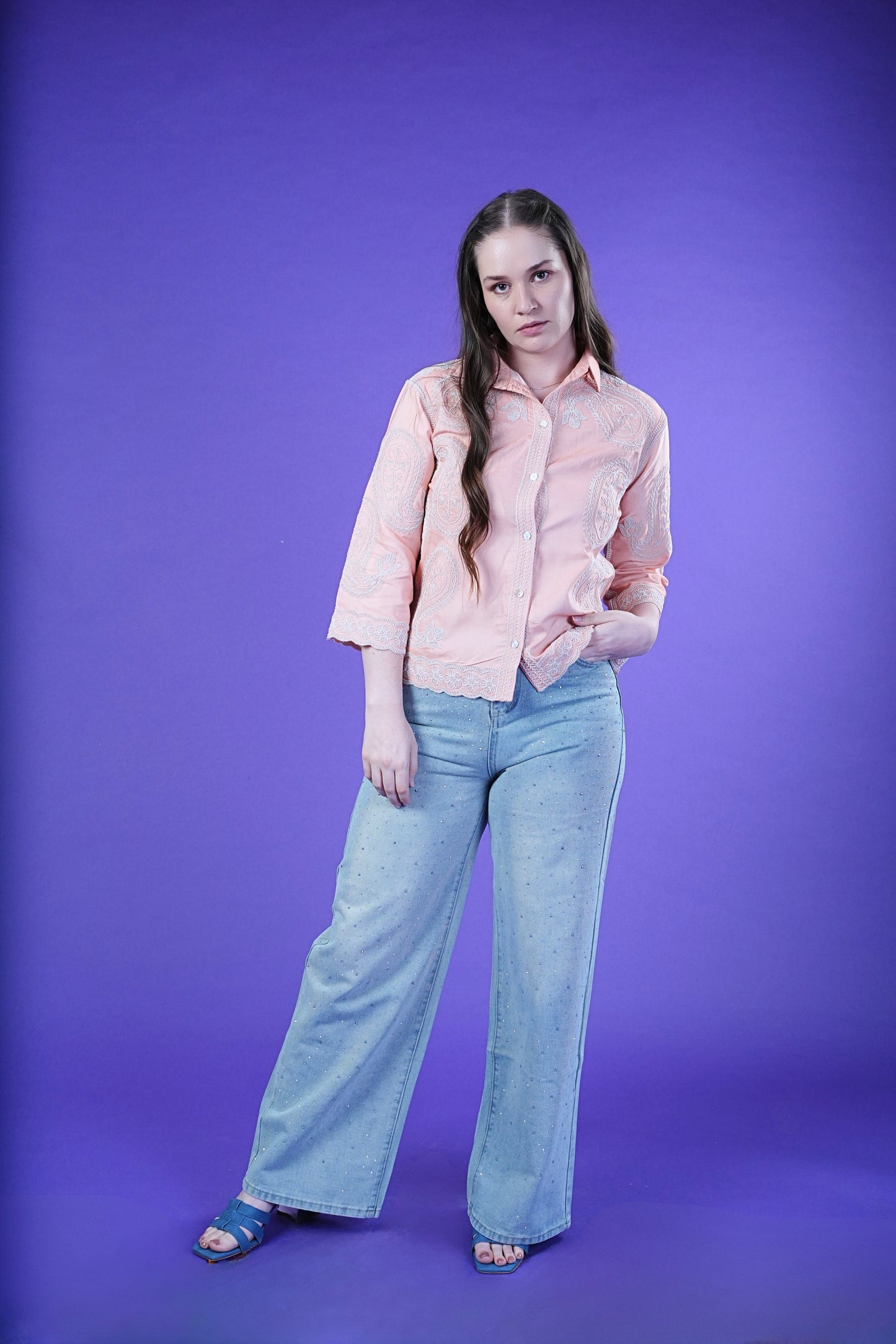 Peach Paisley Dori Dream Shirt