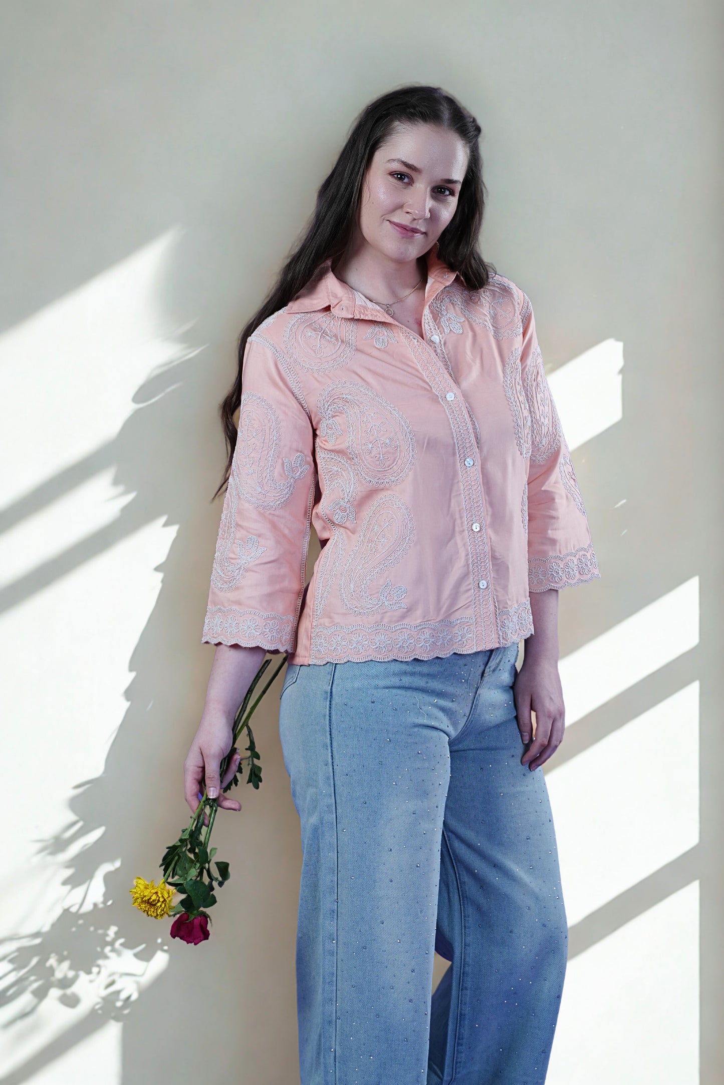 Peach Paisley Dori Dream Shirt