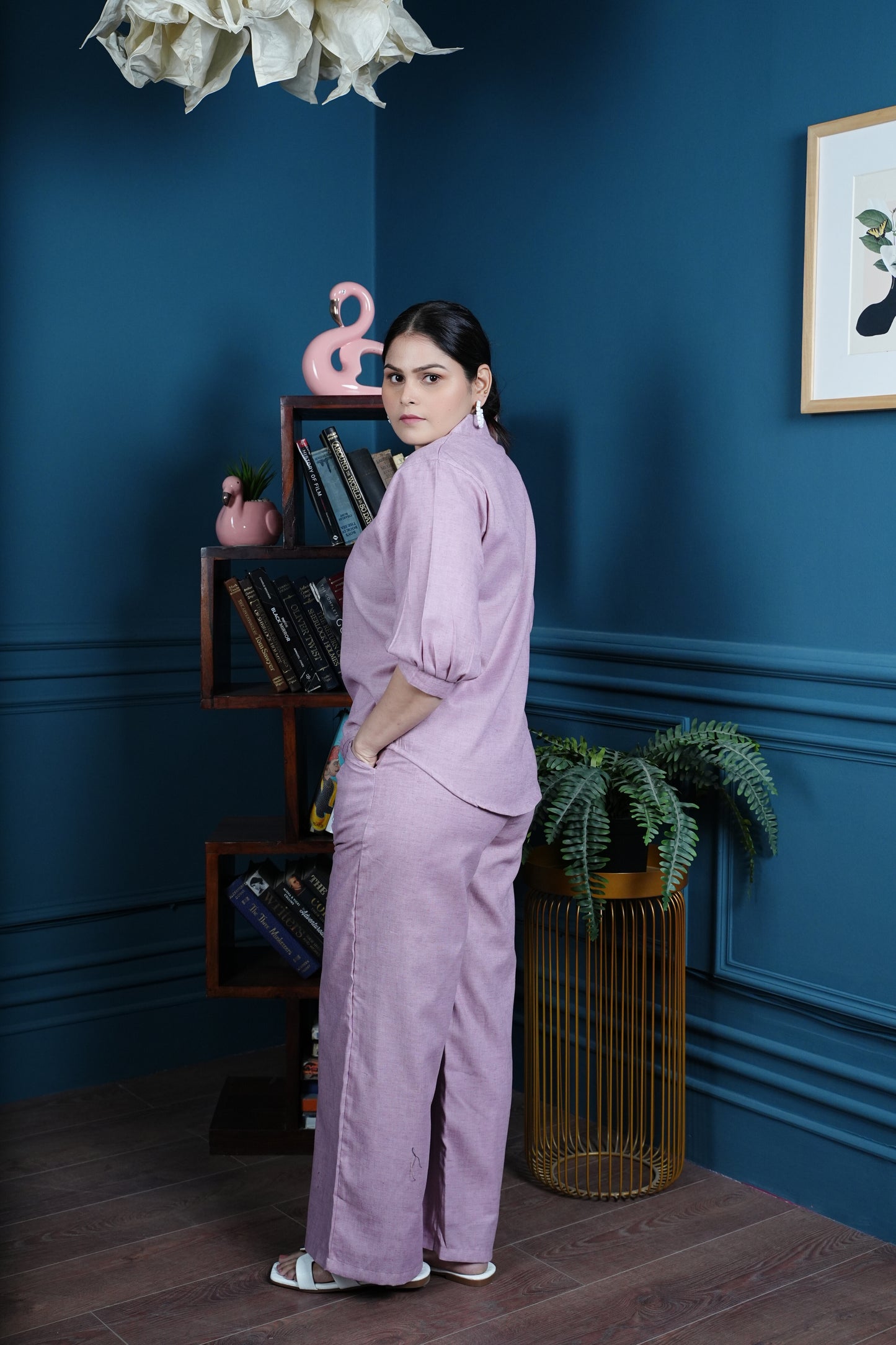 Moonlit Mauve Muse – Embroidered Co-ord Set