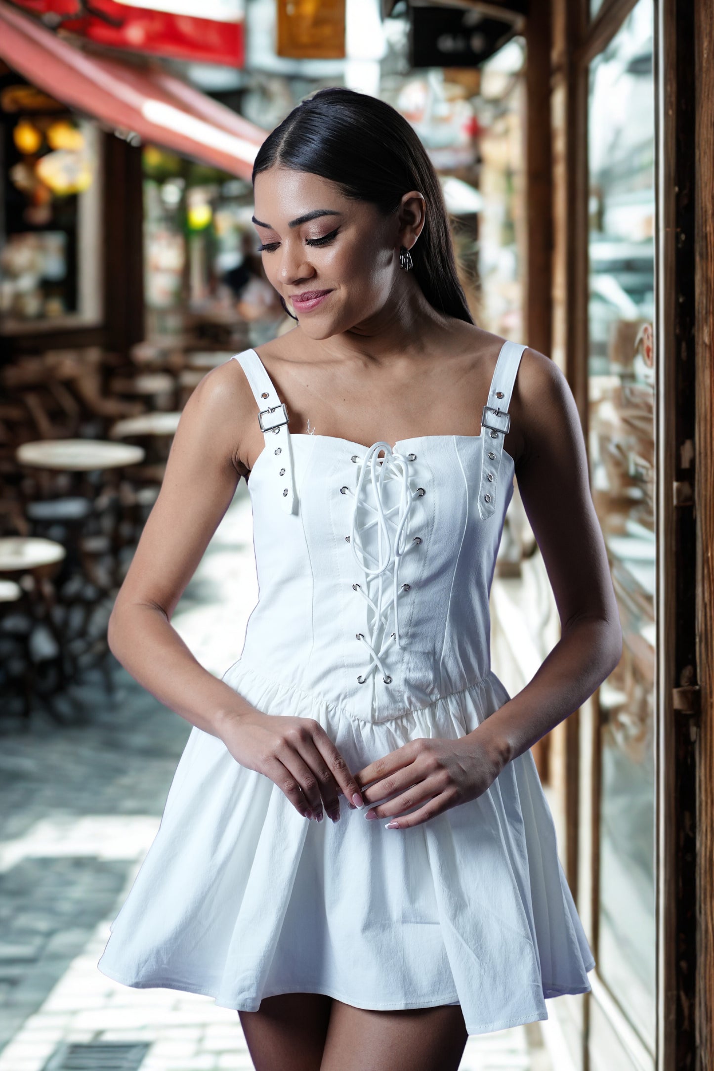 The Angelcore White Tie-Up Dress