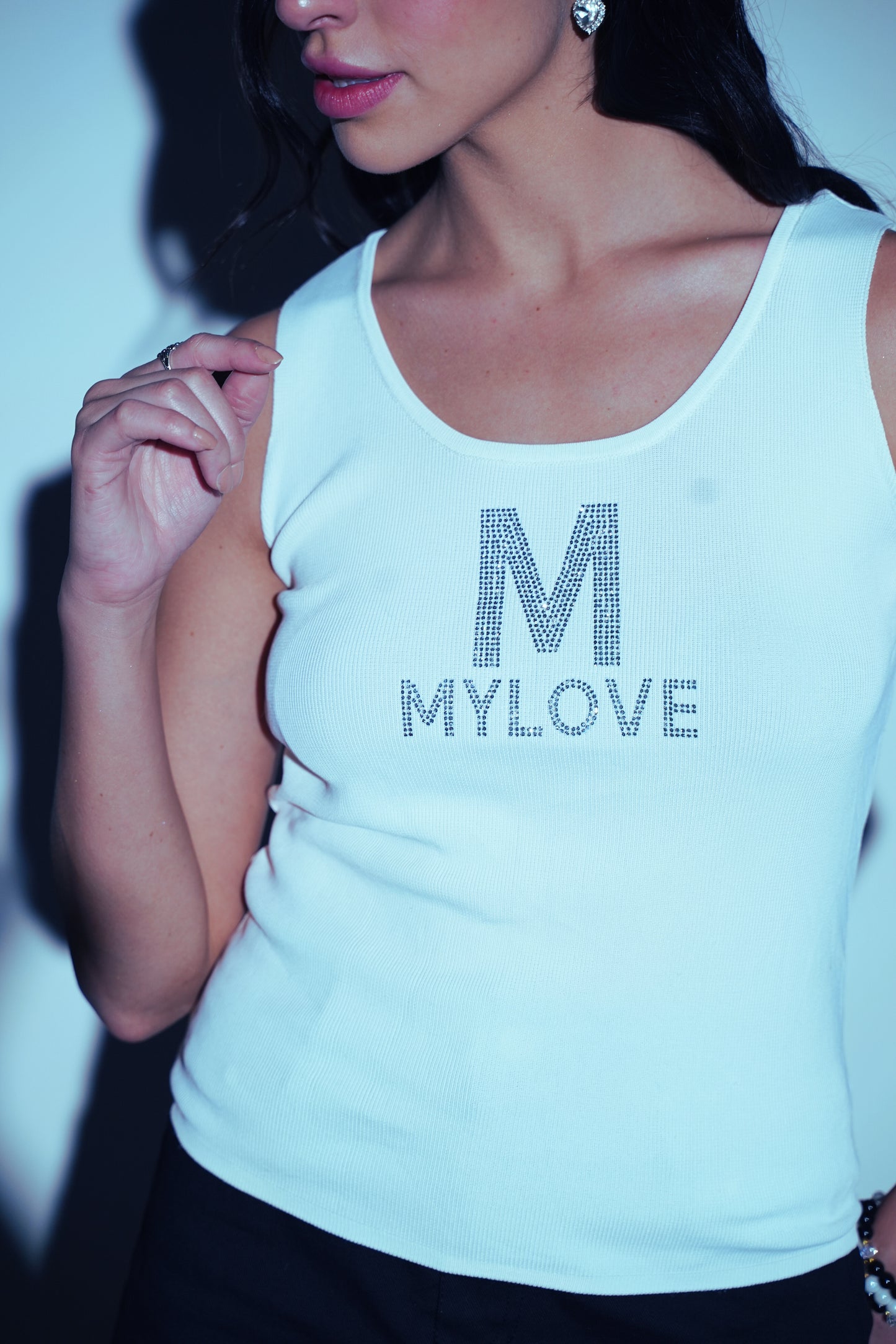 Diamond Love – Studded Ribbed Tank 🤍
