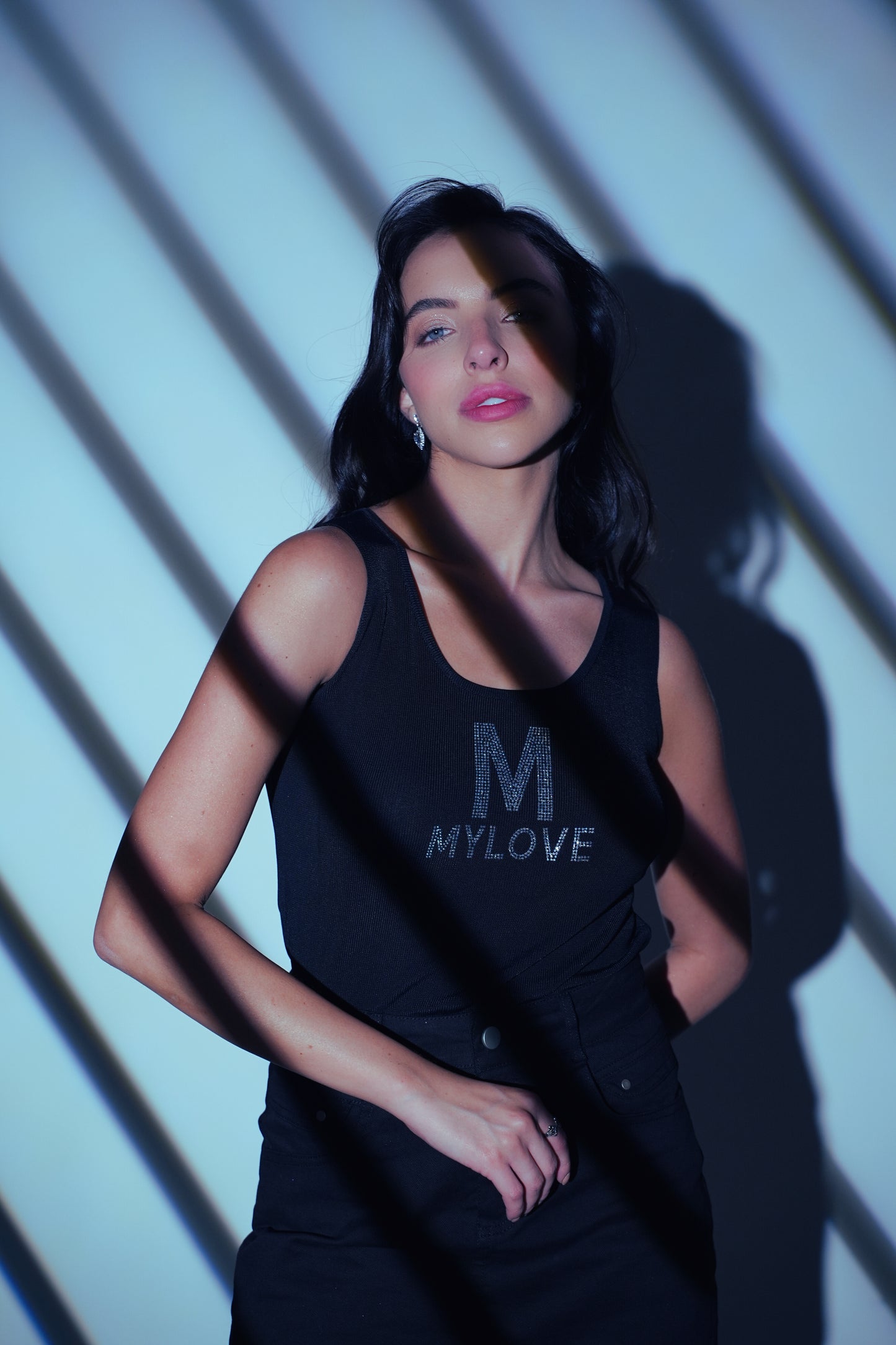 Crystal Love – Black Stone Rib Tank