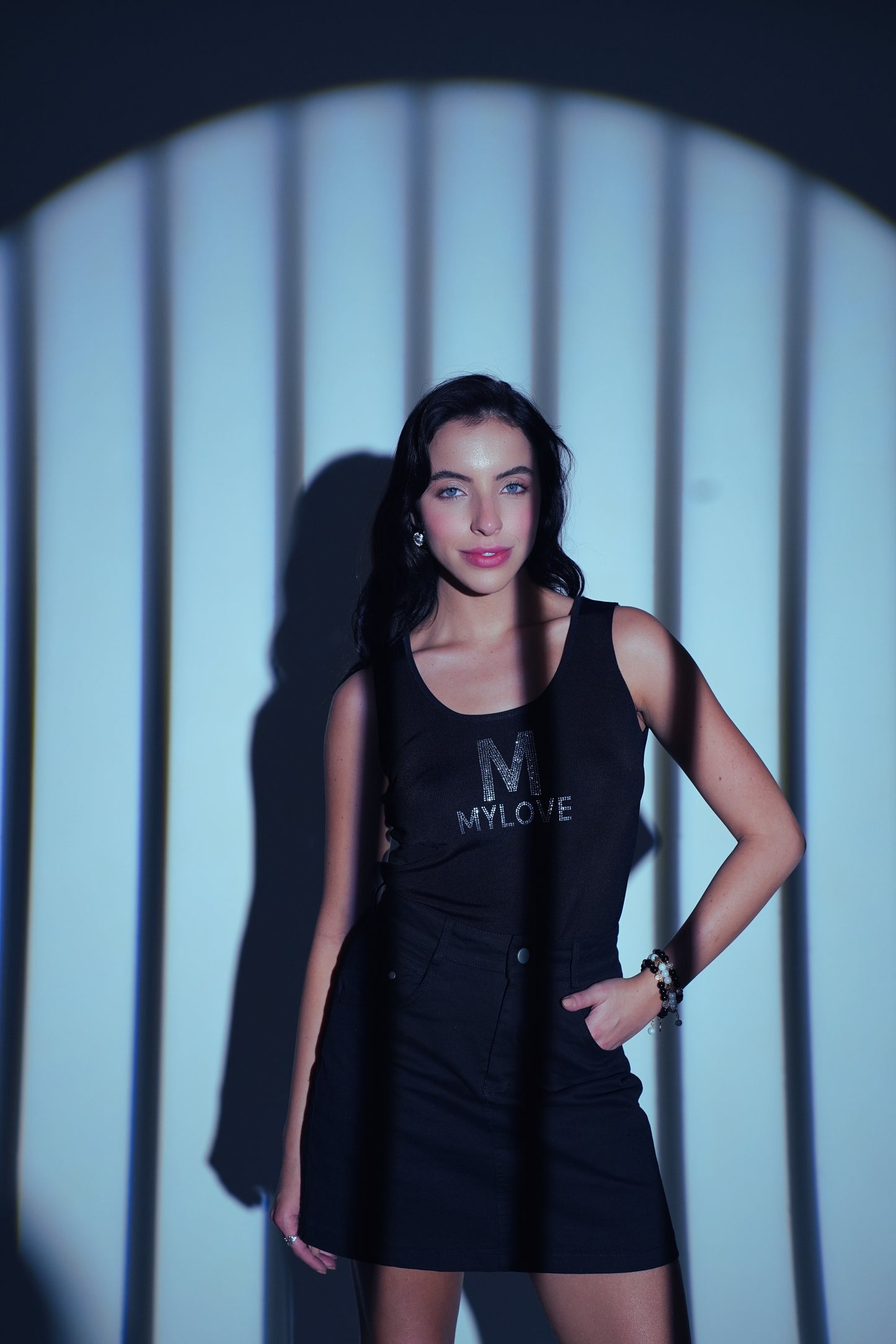 Crystal Love – Black Stone Rib Tank