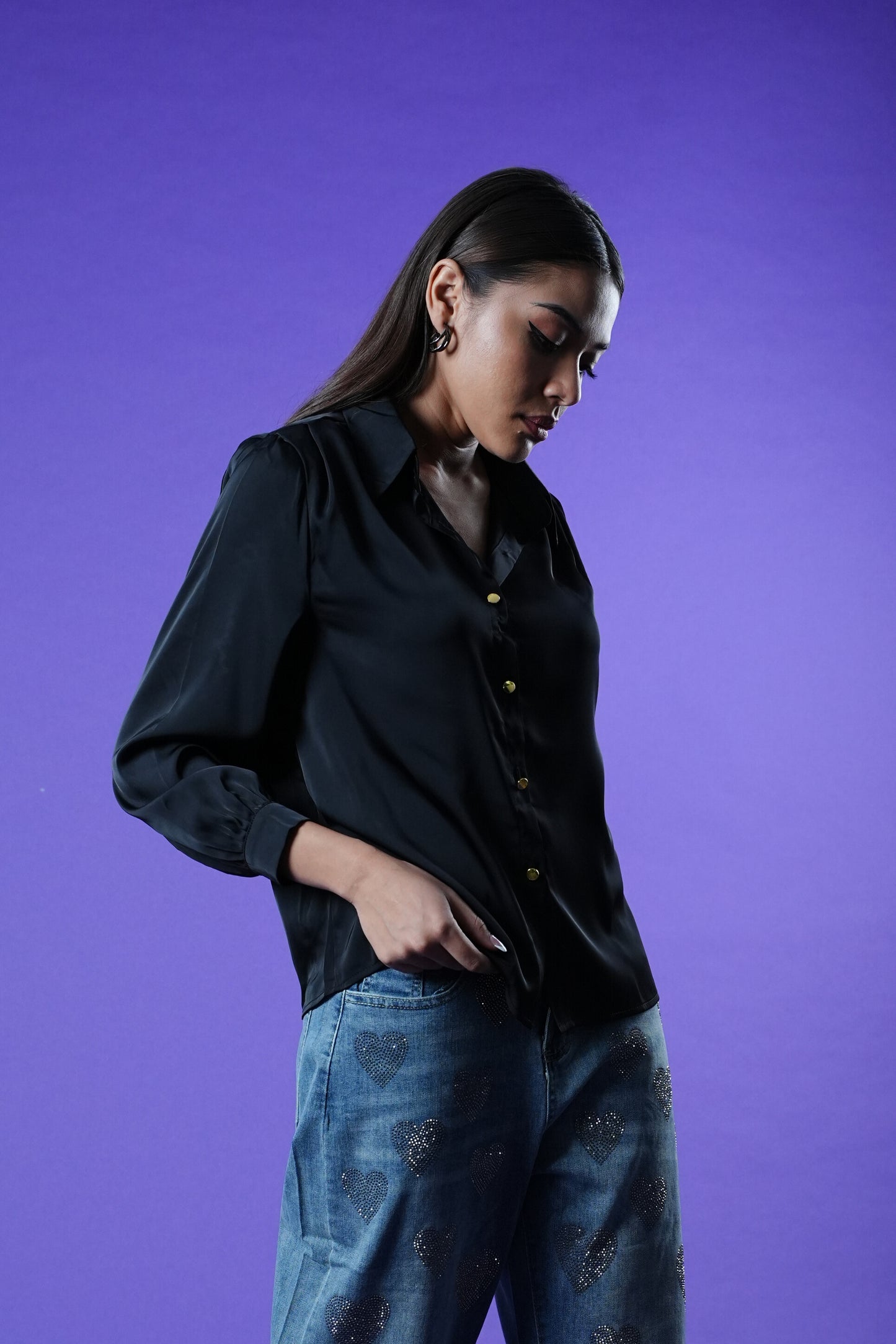 Midnight Sway Satin Shirt