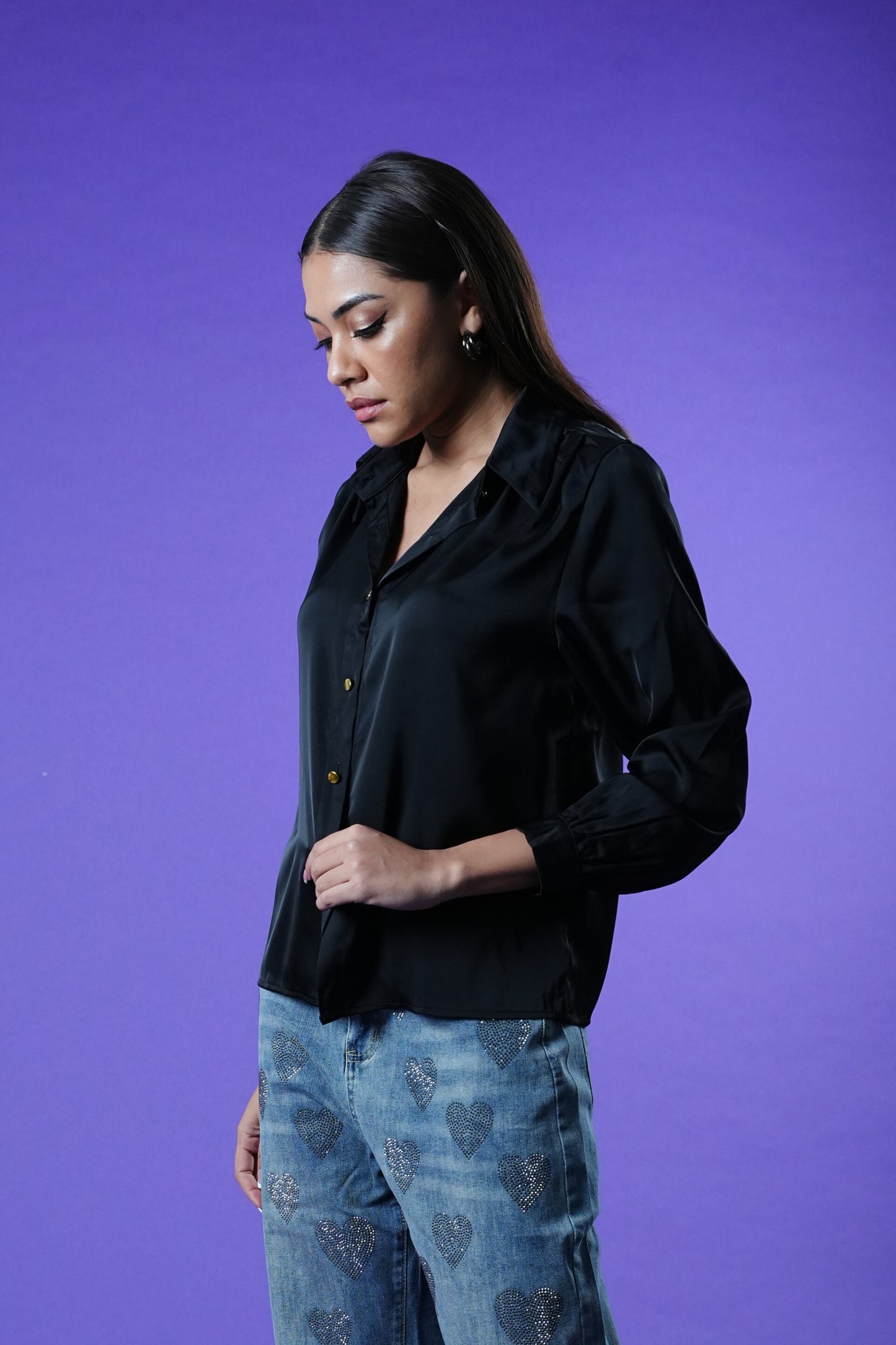 Midnight Sway Satin Shirt